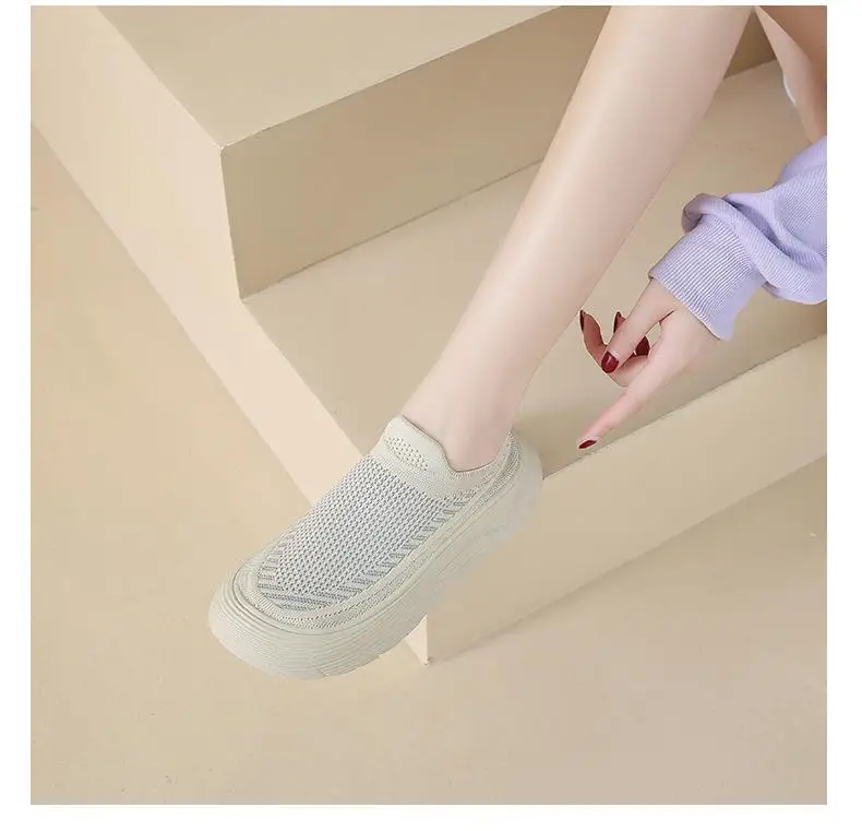 Women's 2025 New Summer Breathable and Versatile One-Leg Fly-Knit Mesh Sneakers with a Poop-Feeling Feel — feature 29