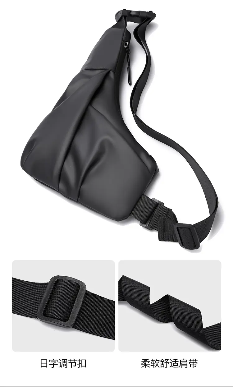 Black Triangle Crossbody Bag for Men — feature 11