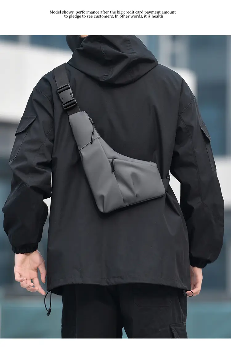 Black Triangle Crossbody Bag for Men — feature 15
