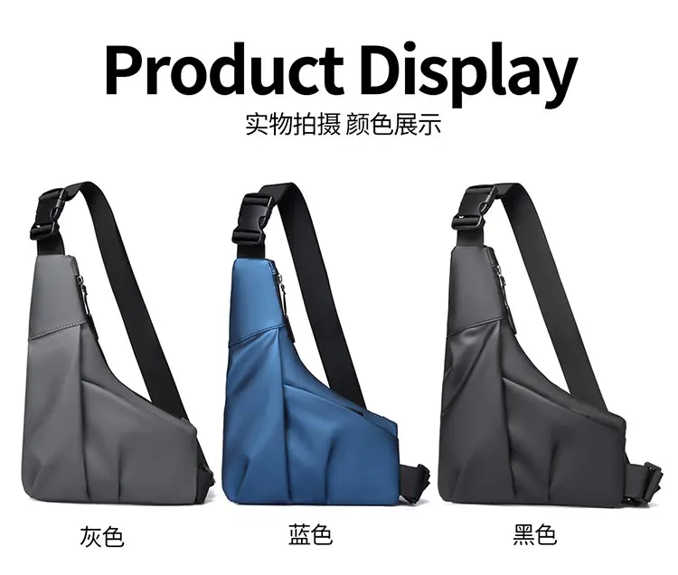 Black Triangle Crossbody Bag for Men — feature 17