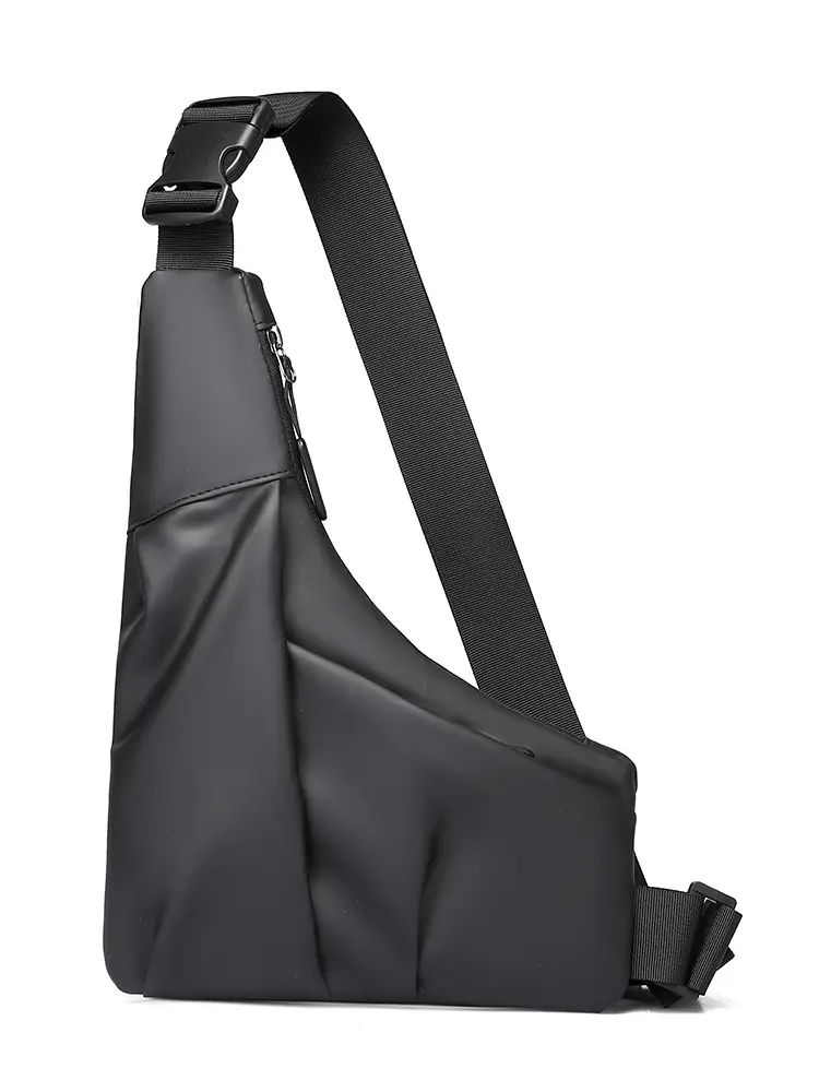 Black Triangle Crossbody Bag for Men - Image 2