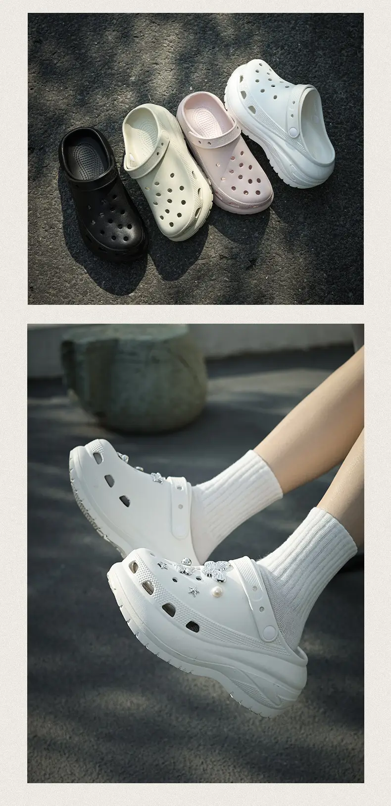 Hole Shoes Women's Summer New Outdoor Wear Increased Thick-soled Garden Shoes Non-slip Beach Shoes Women's Sandals — feature 7