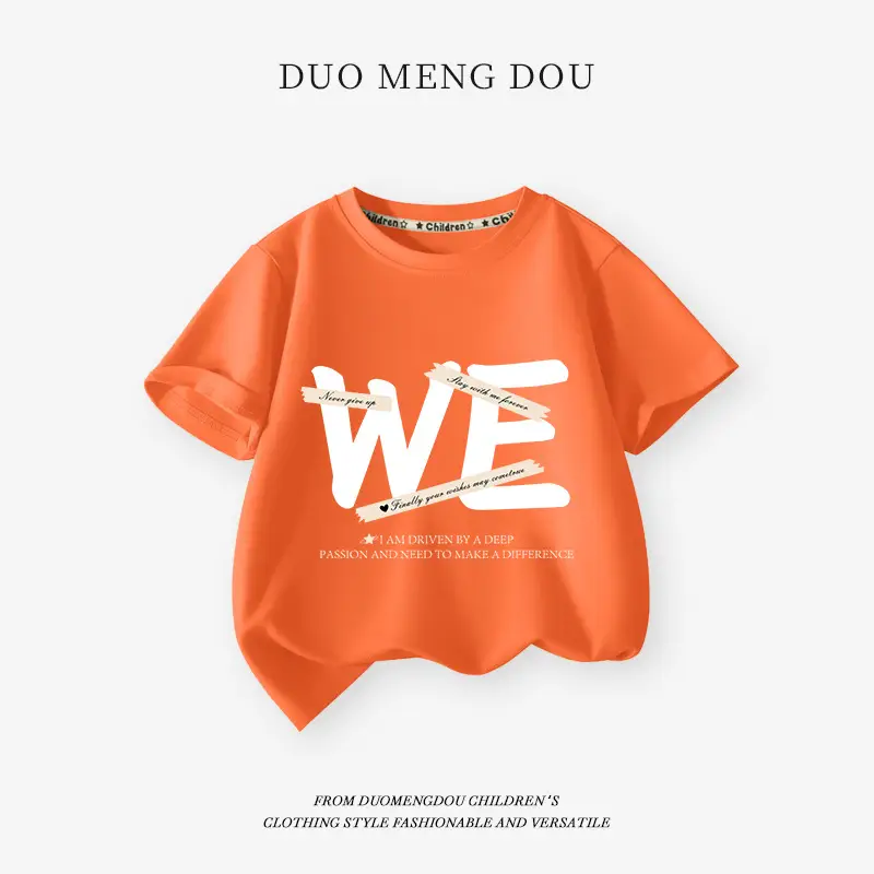 Boys Cotton T-Shirt Orange Summer Wear - Image 5