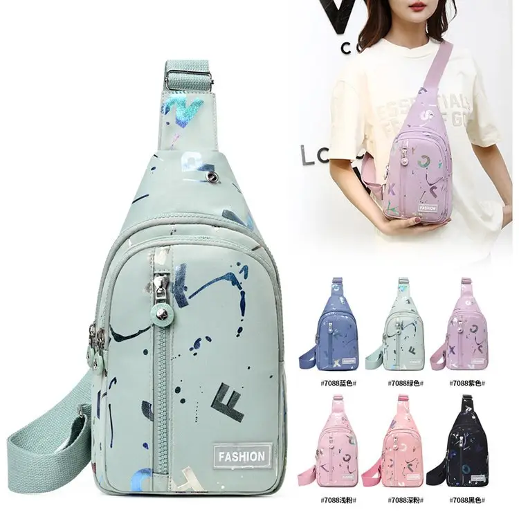 Pink Floral Messenger Bag for Women Fashion Sports Travel