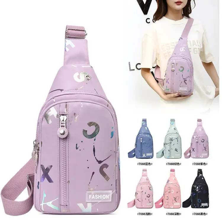 Pink Floral Messenger Bag for Women Fashion Sports Travel