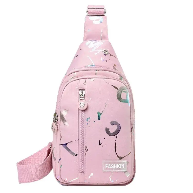 Pink Floral Messenger Bag for Women Fashion Sports Travel