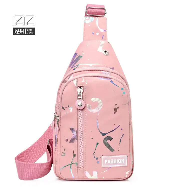 Pink Floral Messenger Bag for Women Fashion Sports Travel