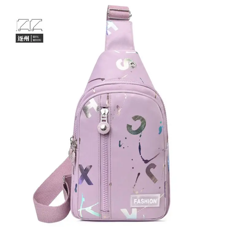 Pink Floral Messenger Bag for Women Fashion Sports Travel