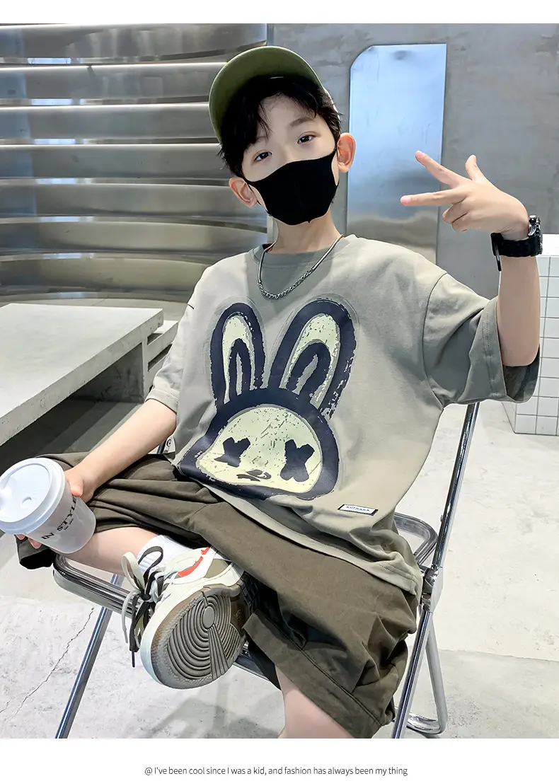 2025 Kids Bunny Print Short Sleeve T-Shirt Set — feature 13
