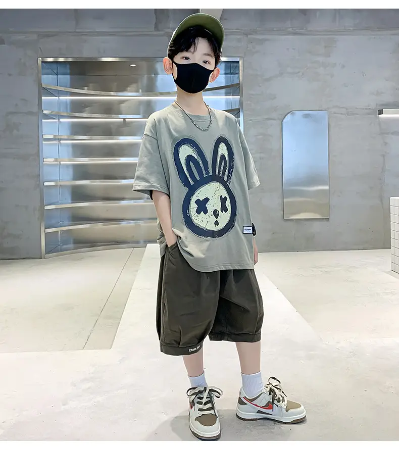 2025 Kids Bunny Print Short Sleeve T-Shirt Set — feature 14