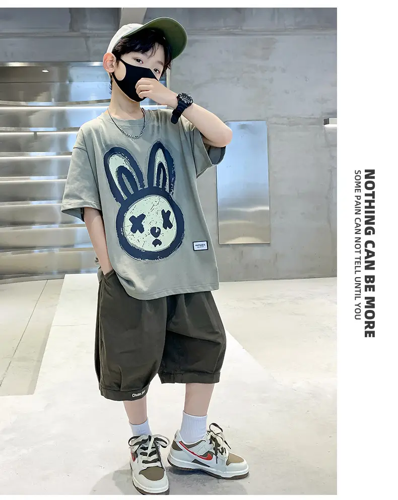 2025 Kids Bunny Print Short Sleeve T-Shirt Set — feature 15