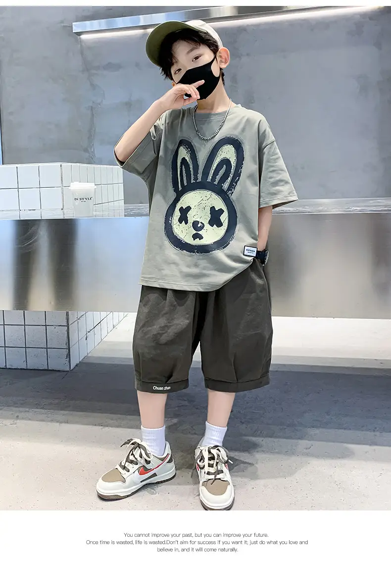 2025 Kids Bunny Print Short Sleeve T-Shirt Set — feature 16