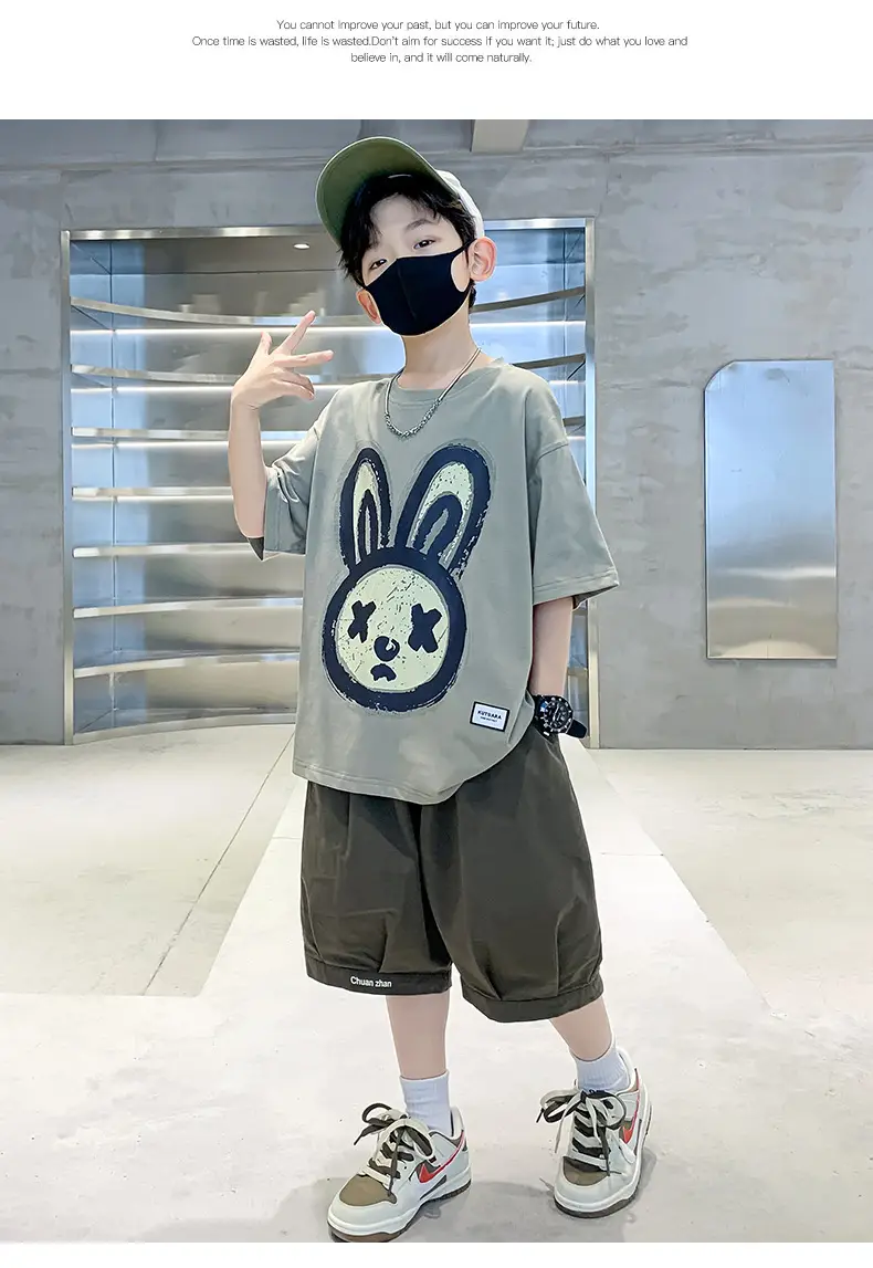 2025 Kids Bunny Print Short Sleeve T-Shirt Set — feature 9