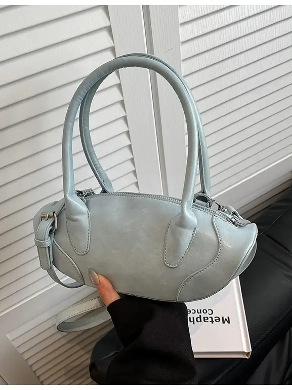 Grey Textured Crossbody Bag for Women 2026 - Image 6