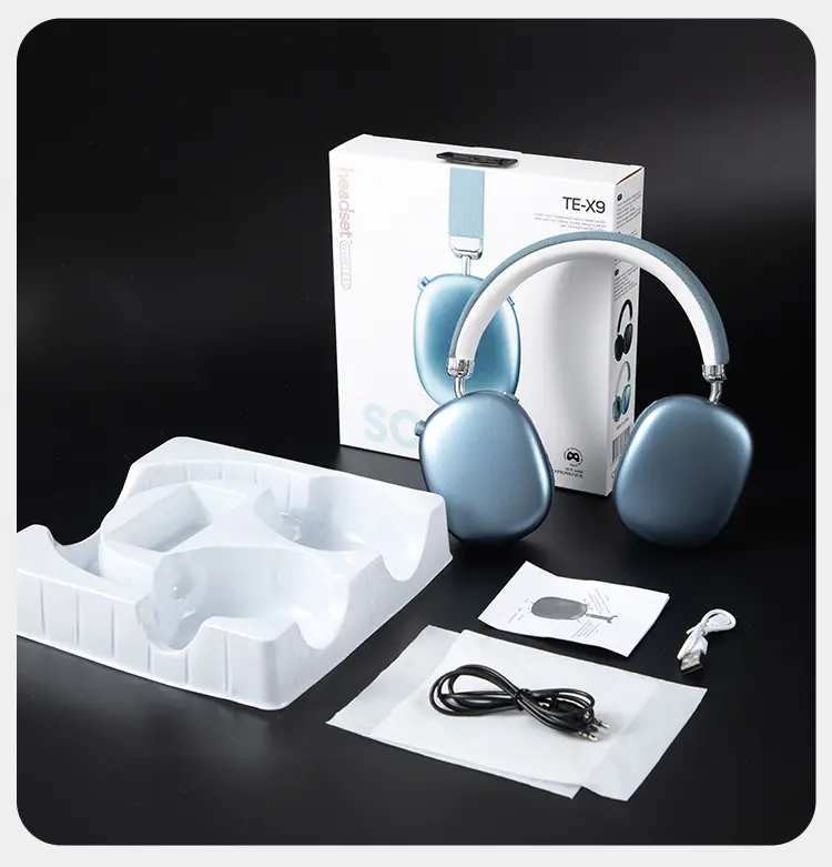 Te-X9 Wireless Bluetooth Headset Silver Heavy Bass Sports Mobile β feature 27