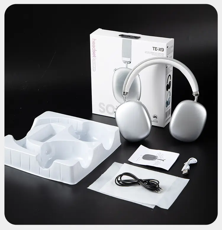 Te-X9 Wireless Bluetooth Headset Silver Heavy Bass Sports Mobile β feature 29