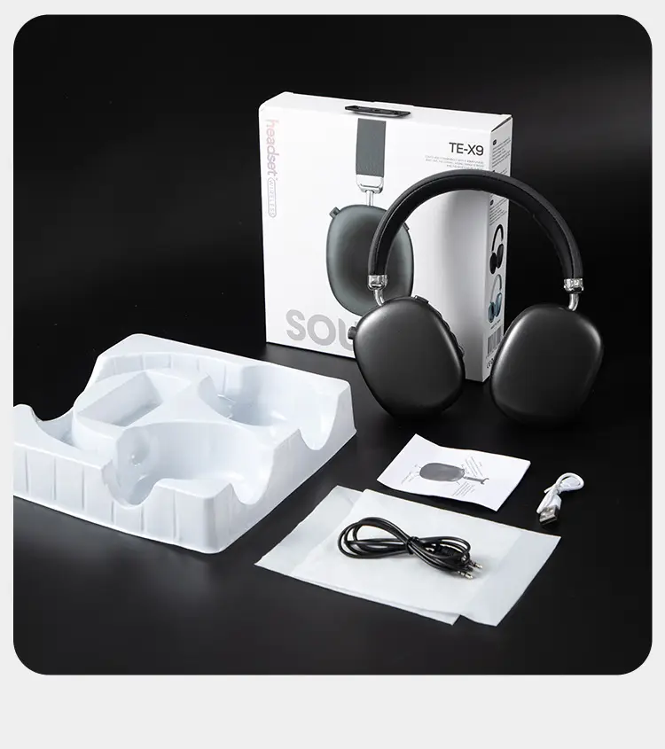 Te-X9 Wireless Bluetooth Headset Silver Heavy Bass Sports Mobile β feature 32