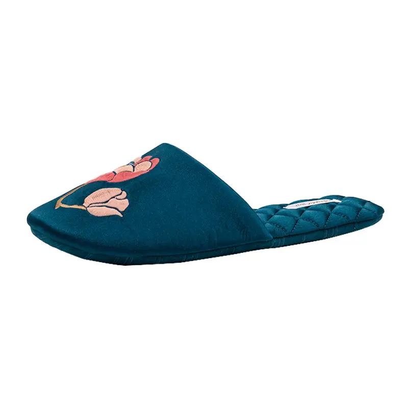 Barphil Embroidered Slippers for Women, Postpartum Shoes, Autumn and Winter Indoor Home Non-Slip Silent Closed-Toe New Chinese Style Cotton Slippers - Image 8