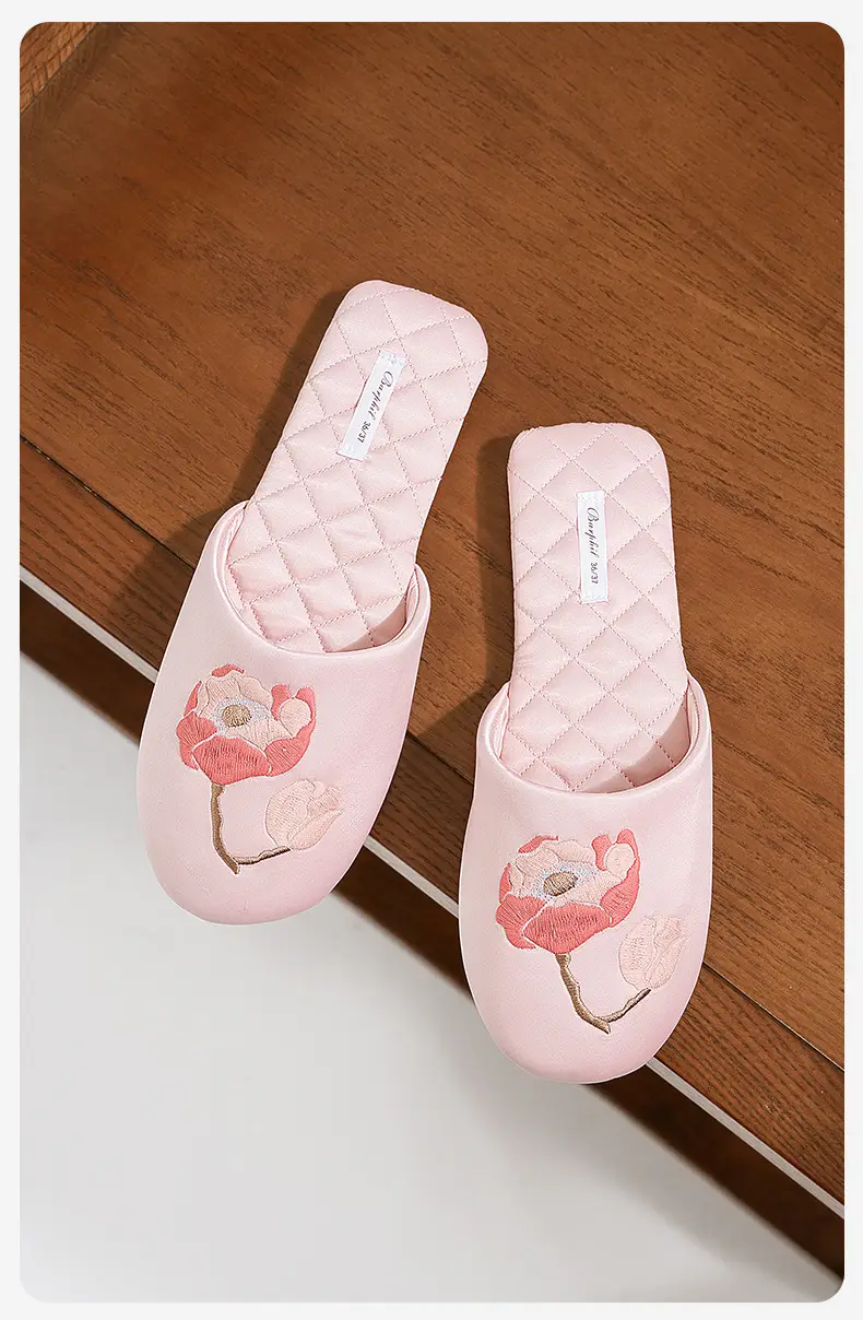Barphil Embroidered Slippers for Women, Postpartum Shoes, Autumn and Winter Indoor Home Non-Slip Silent Closed-Toe New Chinese Style Cotton Slippers — feature 28