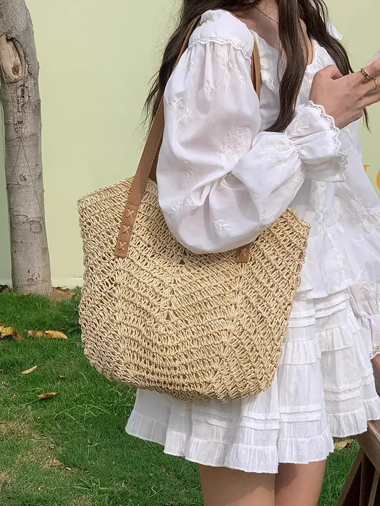 Hand-Woven Straw Bag Large Capacity 2026 - Image 4