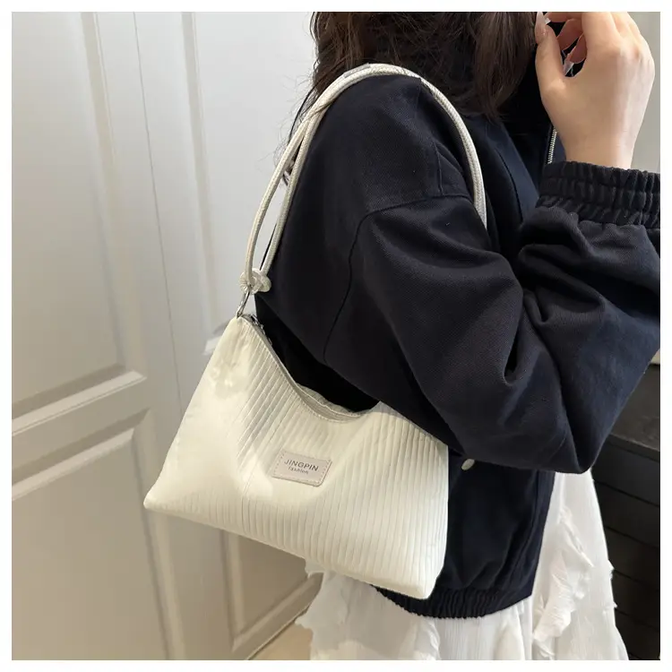 Pink Embossed Striped Shoulder Bag for Women — feature 13