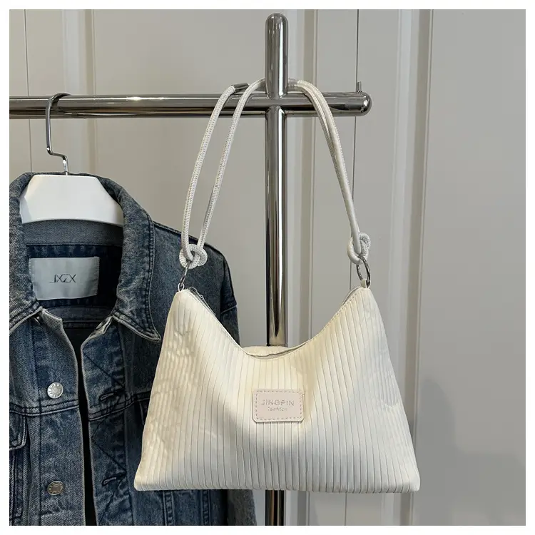 Pink Embossed Striped Shoulder Bag for Women — feature 32