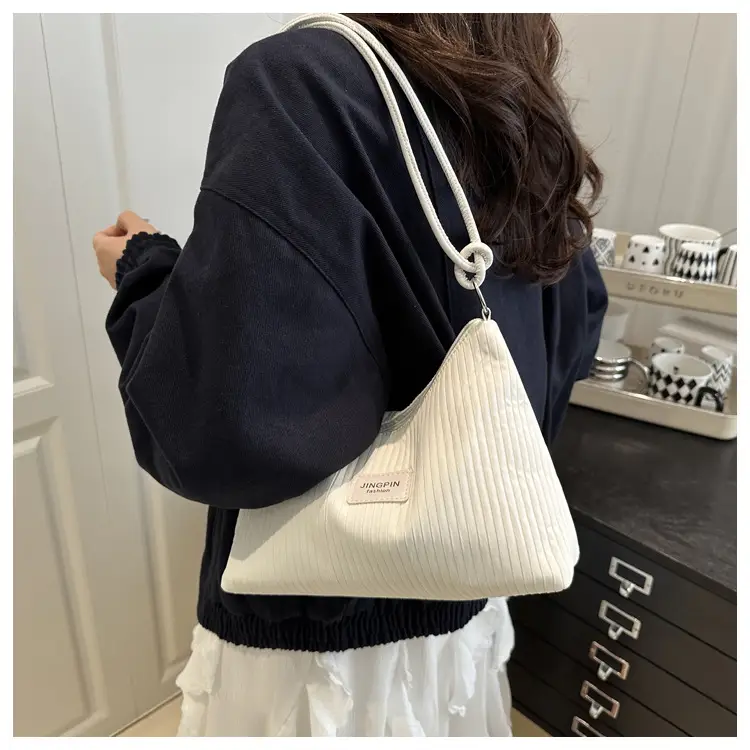 Pink Ribbed Shoulder Bag for Women 2025 Summer — feature 11