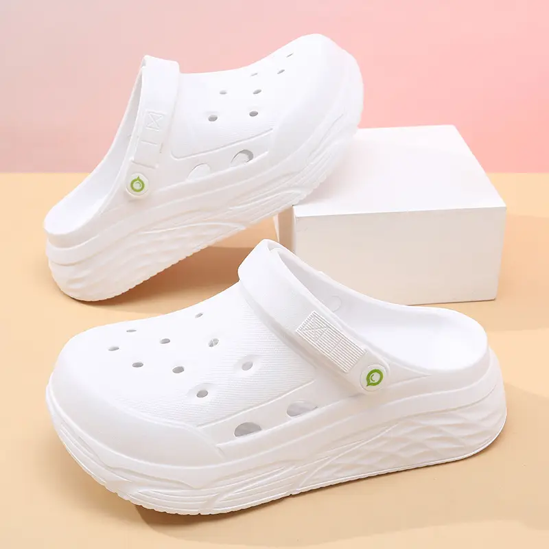 Hole Shoes Women's Summer Wear Height-increasing Non-slip Breathable Garden Shoes Wear-resistant Non-smelly Foot Hollow EVA Beach Slippers - Image 7