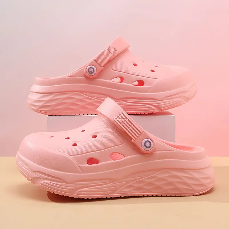 Hole Shoes Women's Summer Wear Height-increasing Non-slip Breathable Garden Shoes Wear-resistant Non-smelly Foot Hollow EVA Beach Slippers - Image 2