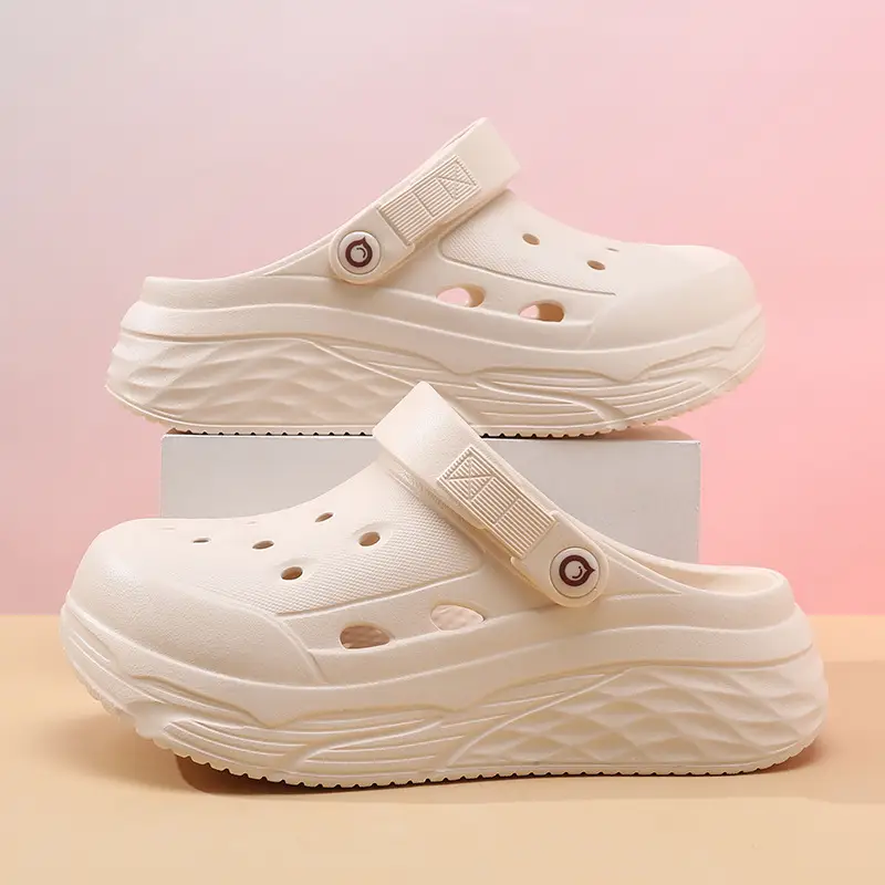 Hole Shoes Women's Summer Wear Height-increasing Non-slip Breathable Garden Shoes Wear-resistant Non-smelly Foot Hollow EVA Beach Slippers - Image 5