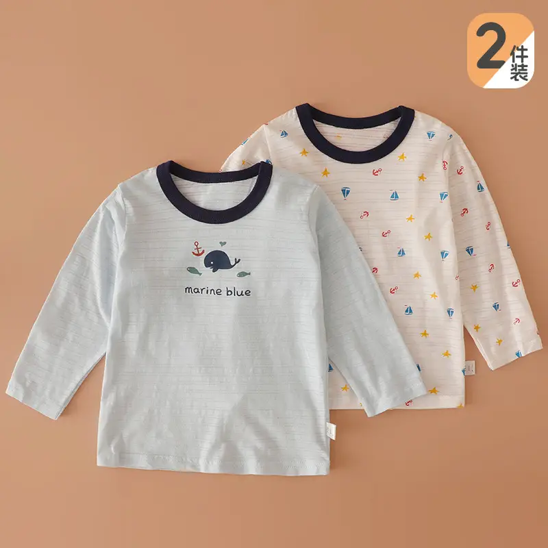 Baby Long Sleeve T-Shirt Girls Summer Bamboo Cotton Thin Boys' Base Shirt - Image 3
