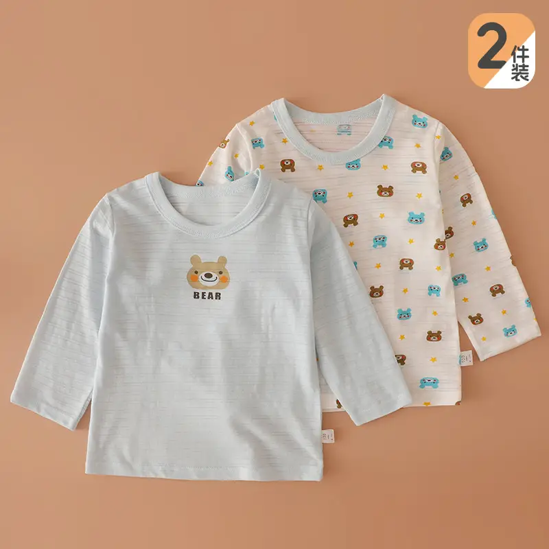 Baby Long Sleeve T-Shirt Girls Summer Bamboo Cotton Thin Boys' Base Shirt - Image 4
