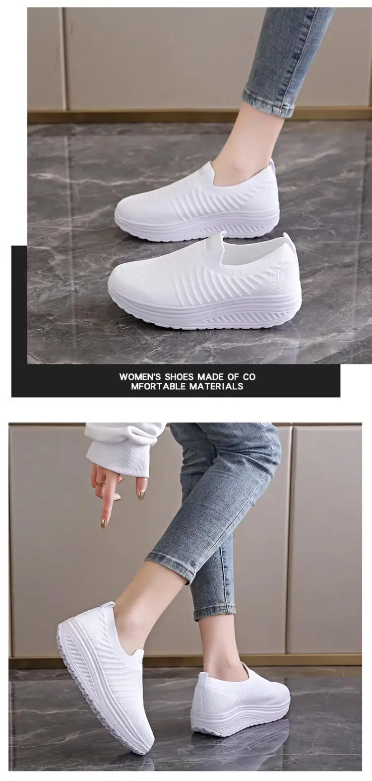 Women's Black Slip-On Thick Sole Shoes — feature 18