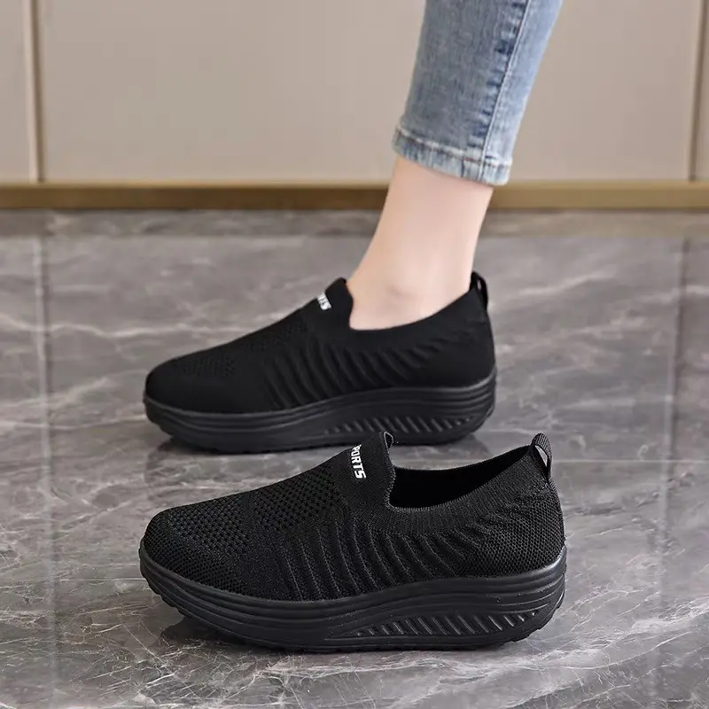 Women's Black Slip-On Thick Sole Shoes — feature 20