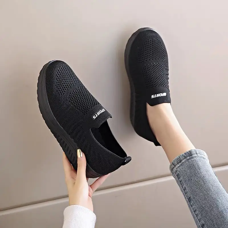 Women's Black Slip-On Thick Sole Shoes — feature 23