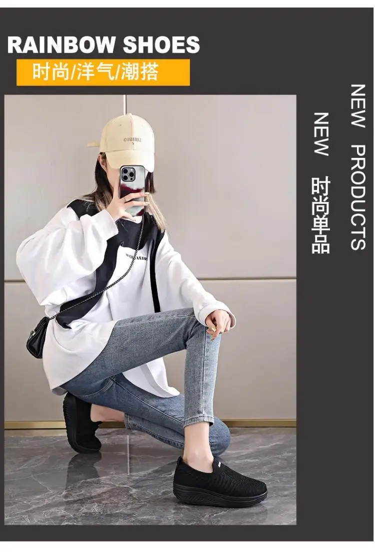 Women's Black Slip-On Thick Sole Shoes — feature 8