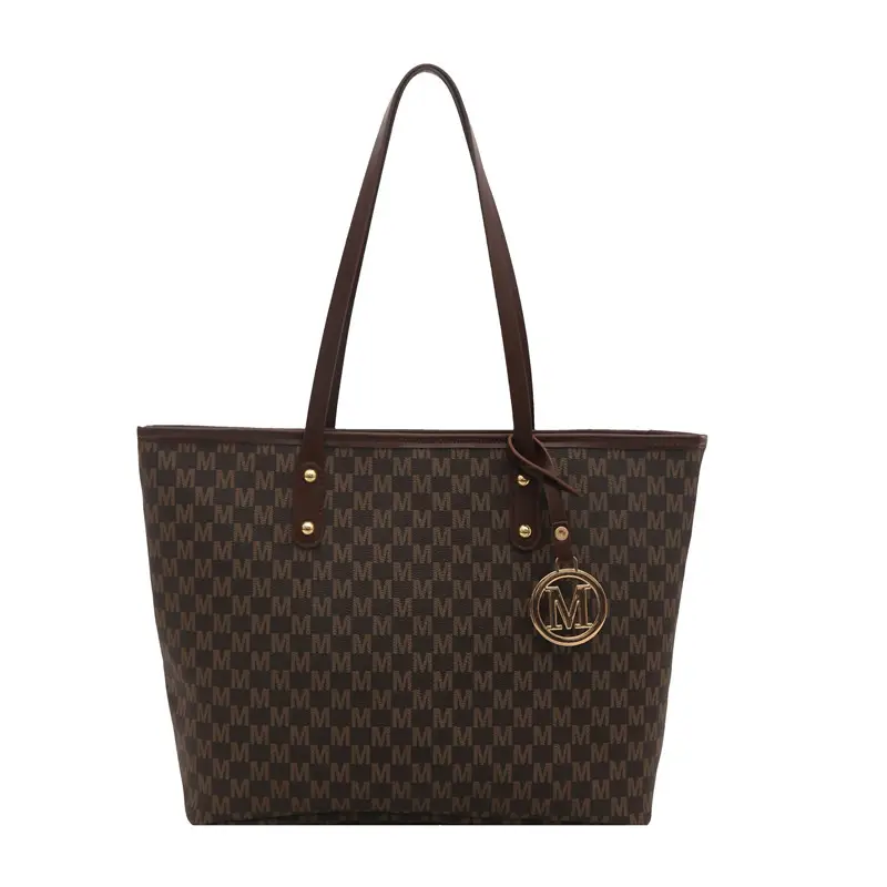Large Capacity Printed Brown Shoulder Bag for Women - Image 4
