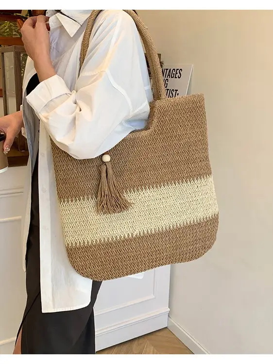 Straw Woven Shoulder Bag Large Capacity Summer Vacation - Image 6