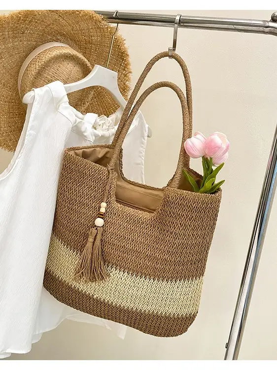 Straw Woven Shoulder Bag Large Capacity Summer Vacation - Image 7