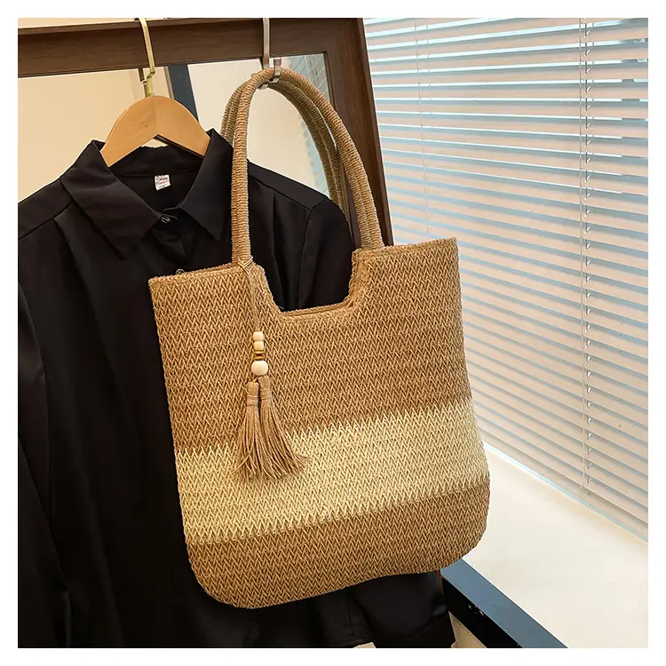 Straw Woven Shoulder Bag Large Capacity Summer Vacation — feature 23