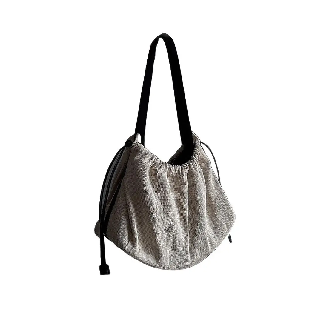 2025 New Ins Style Silver Canvas Shoulder Bag