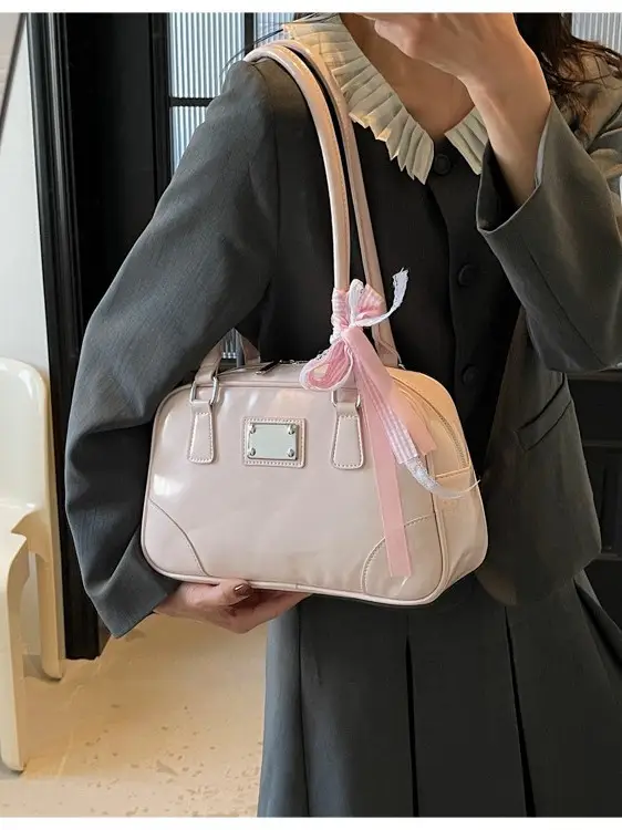 Pink Crossbody Bag with Ribbon for Women 2026 - Image 5