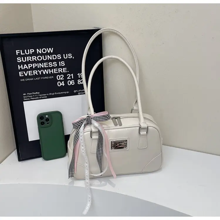 Pink Crossbody Bag with Ribbon for Women 2026 - Image 2