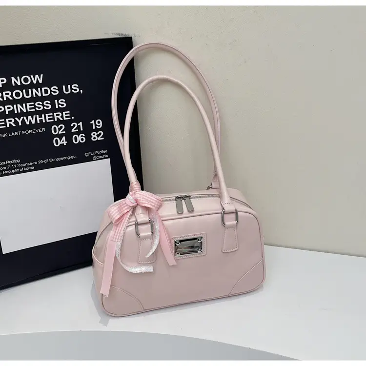 Pink Crossbody Bag with Ribbon for Women 2026 - Image 3