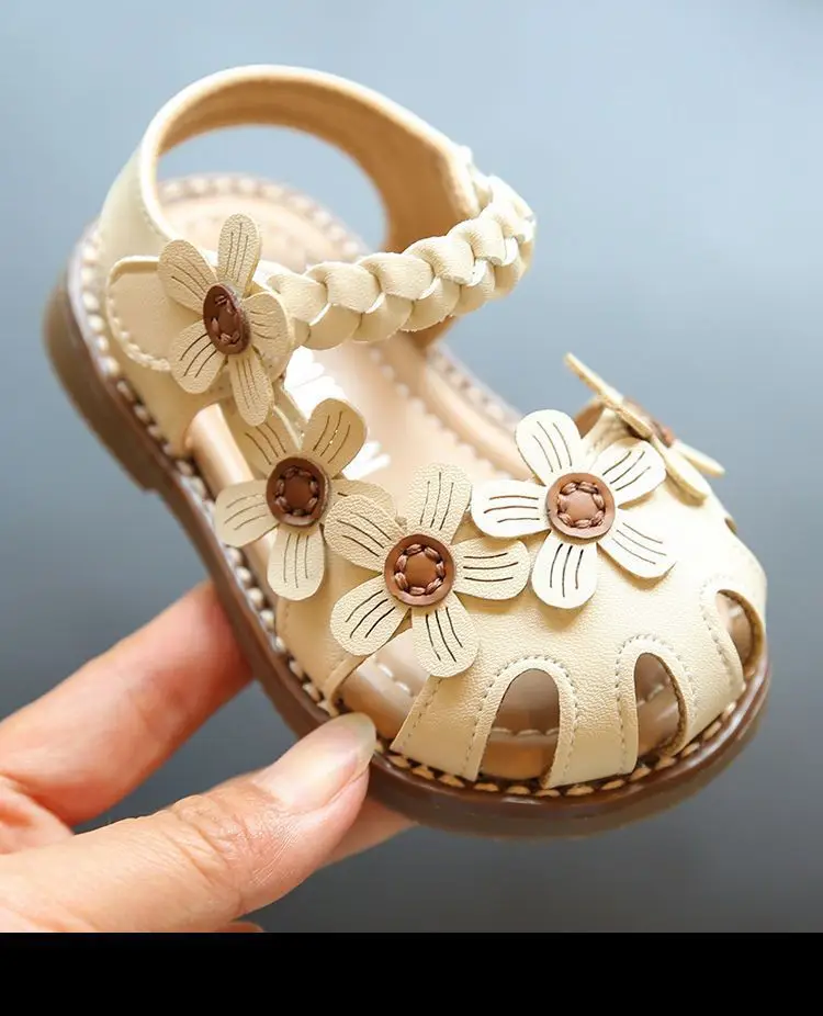 Baby Floral Sandals Cream Soft Sole Toddler Shoes — feature 13
