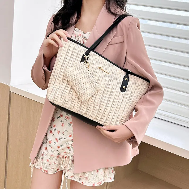 Spring Straw Woven Commuter Bag Large Capacity 2025