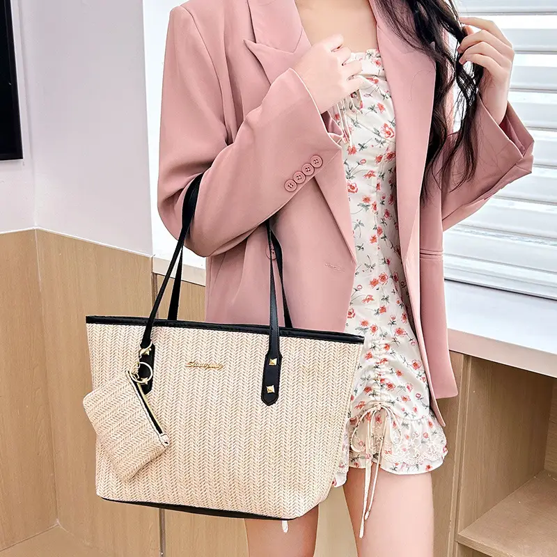 Spring Straw Woven Commuter Bag Large Capacity 2025