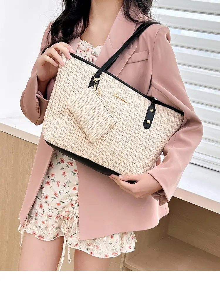 Spring Straw Woven Commuter Bag Large Capacity 2025 — feature 1