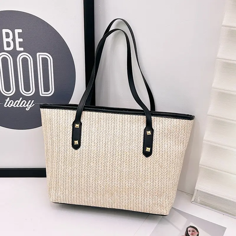 Spring Straw Woven Commuter Bag Large Capacity 2025