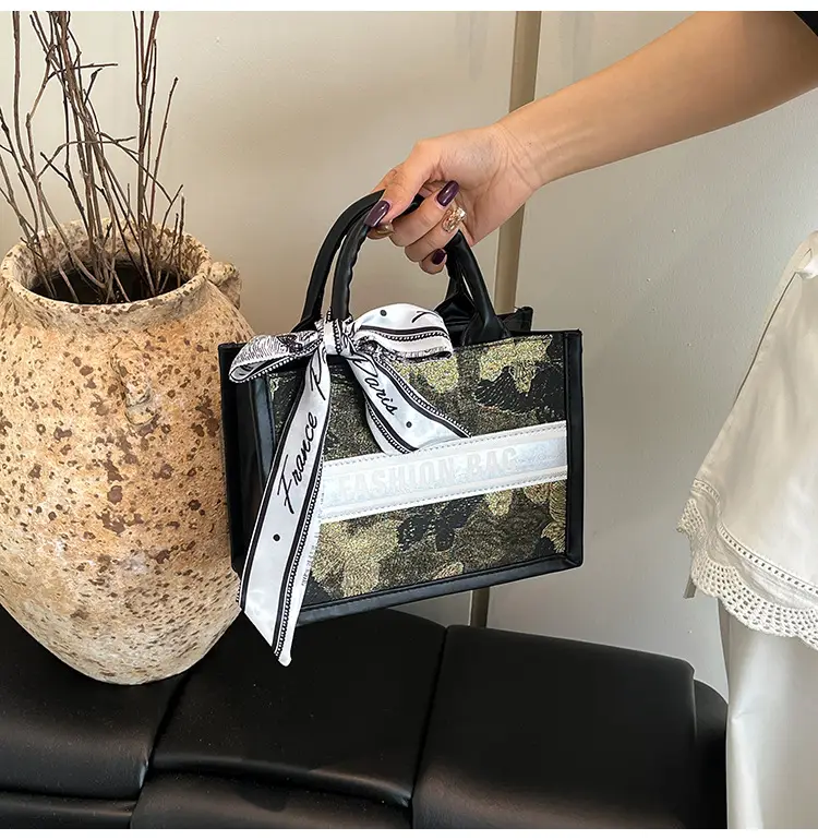 Stylish Silk Bow Handheld Tote Bag for Women — feature 15